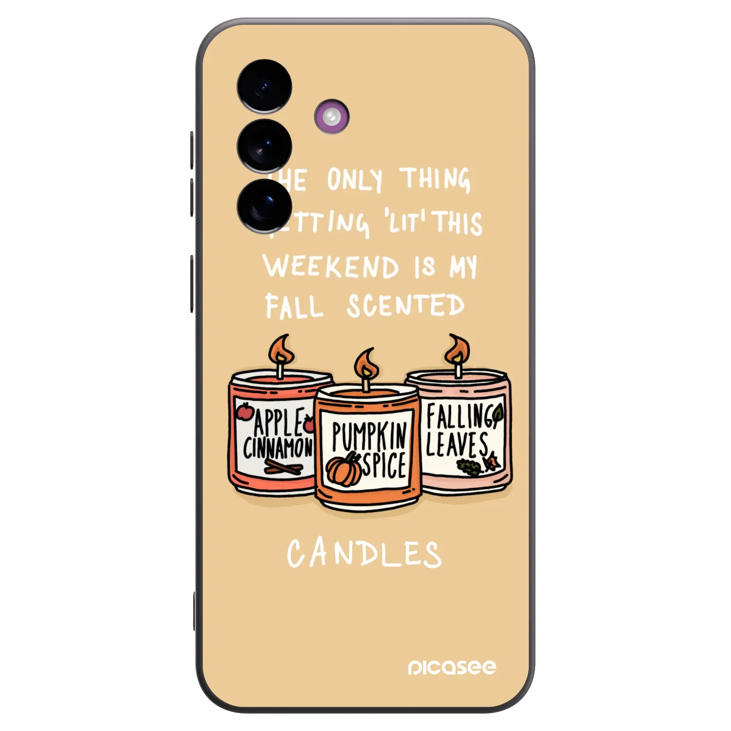 Picasee crna silikonska maskica za Samsung Galaxy A37 - Candles