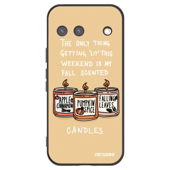 Picasee crna silikonska maskica za Google Pixel 9 - Candles