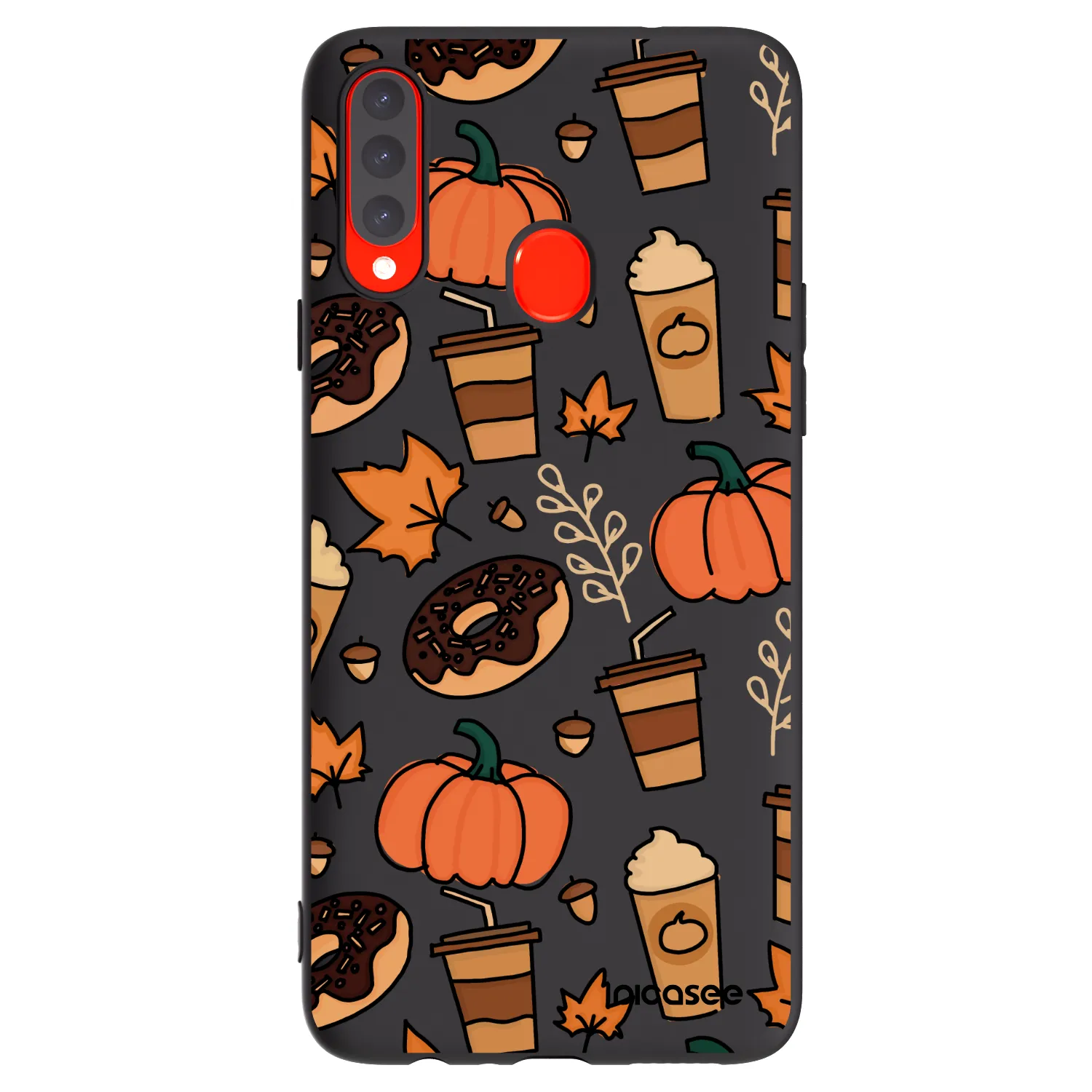 Picasee crna silikonska maskica za Samsung Galaxy A20s - Fallovers