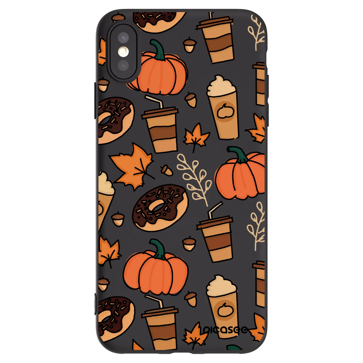 Picasee crna silikonska maskica za Apple iPhone XS Max - Fallovers