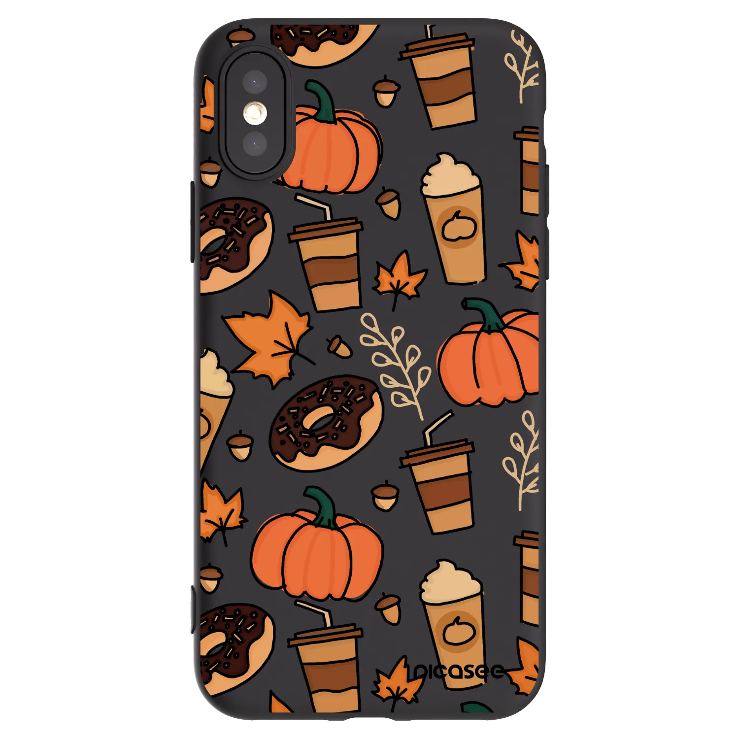 Picasee crna silikonska maskica za Apple iPhone X/XS - Fallovers