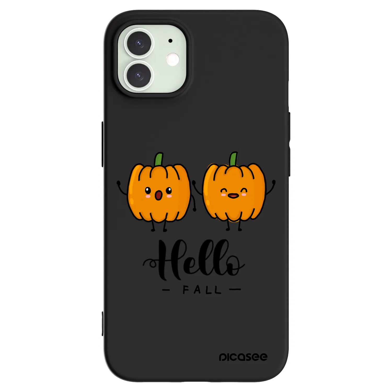 Picasee crna silikonska maskica za Apple iPhone 12 - Hallo Fall