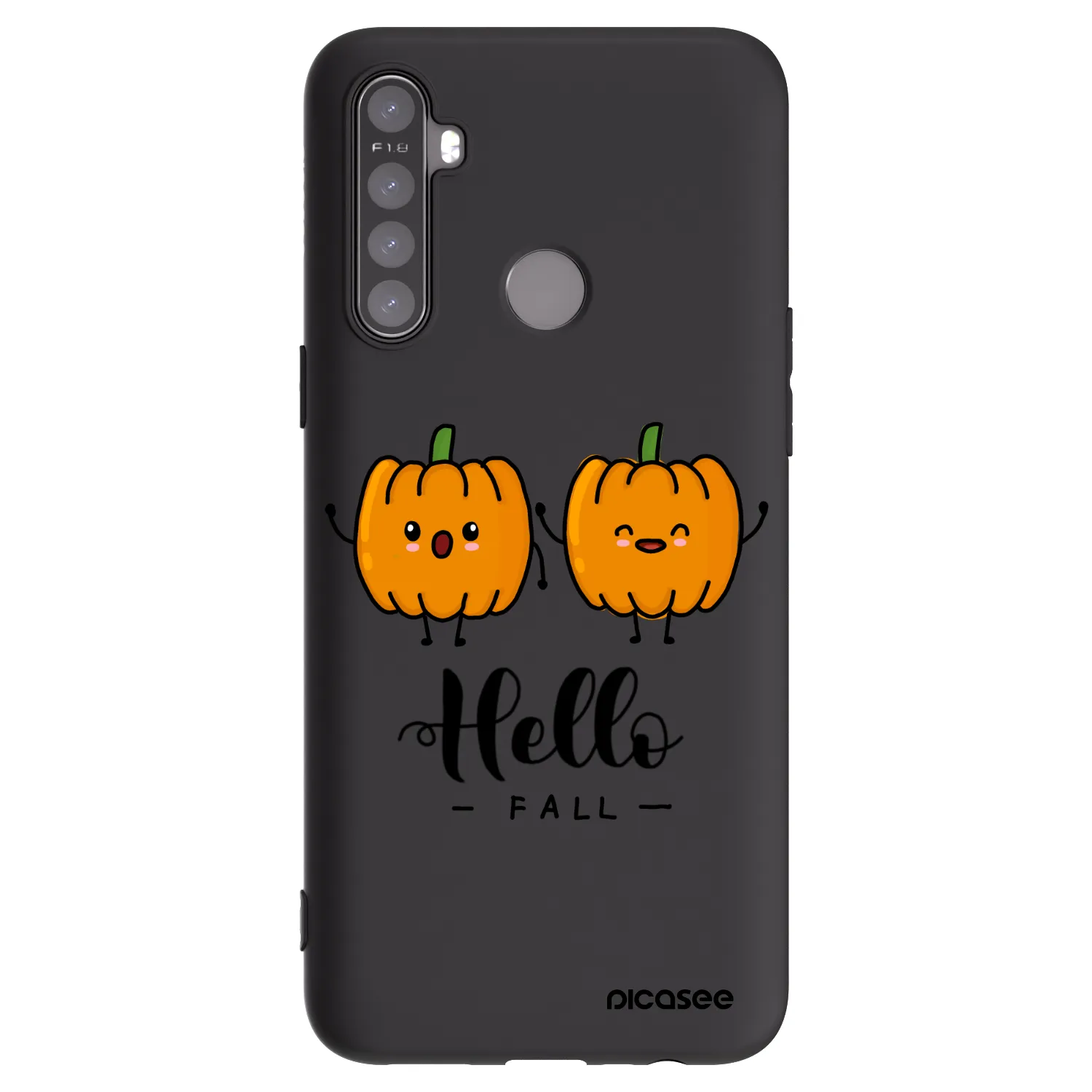 Picasee crna silikonska maskica za Realme 5 - Hallo Fall
