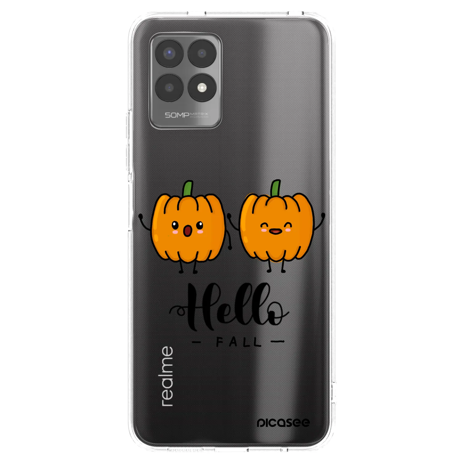 Picasee silikonska prozirna maskica za Realme 8i - Hallo Fall