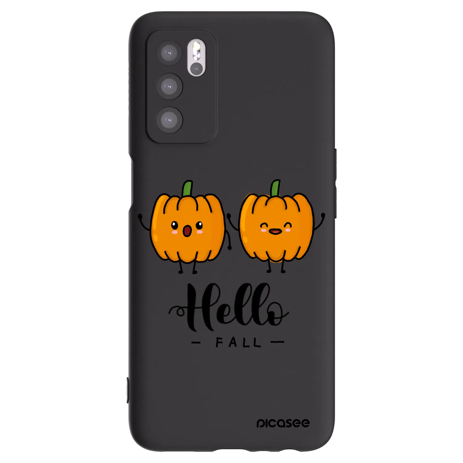 Picasee crna silikonska maskica za OPPO A16 - Hallo Fall