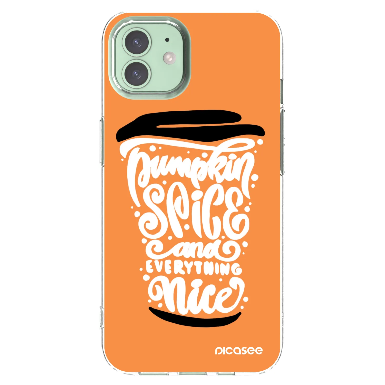 Picasee silikonska prozirna maskica za Apple iPhone 12 - Pumpkin coffee