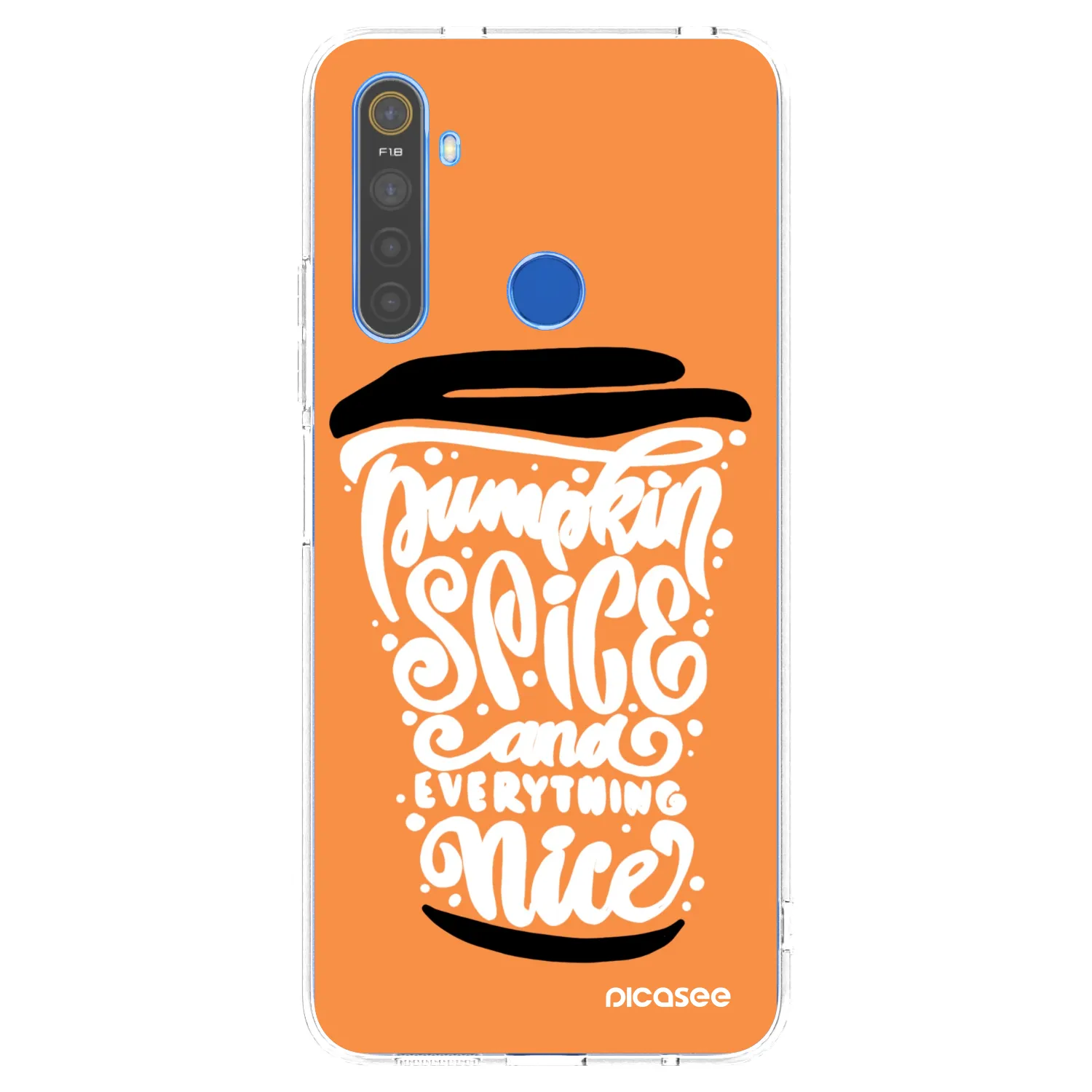 Picasee silikonska prozirna maskica za Realme 5 - Pumpkin coffee