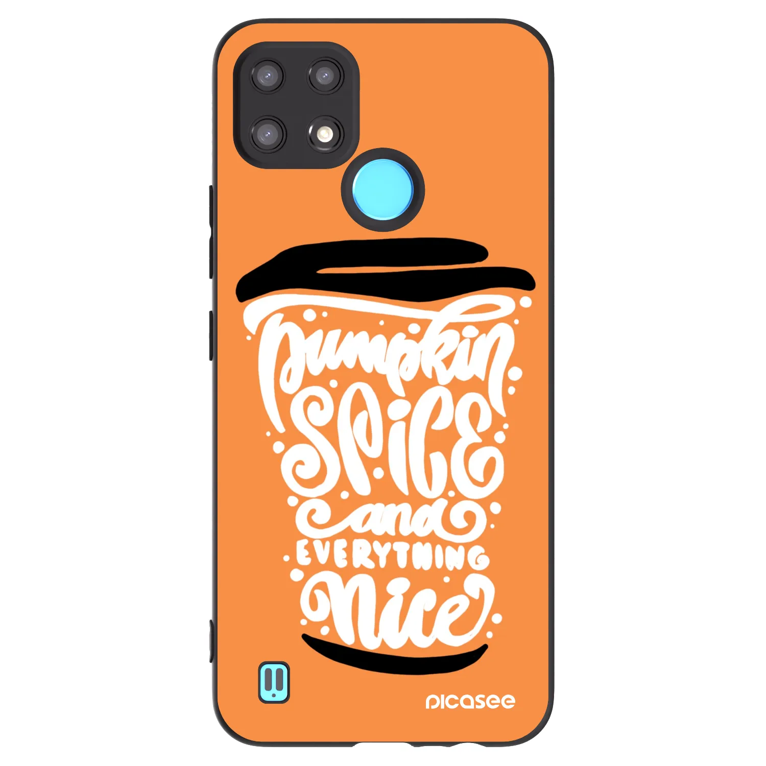 Picasee crna silikonska maskica za Realme C21 - Pumpkin coffee