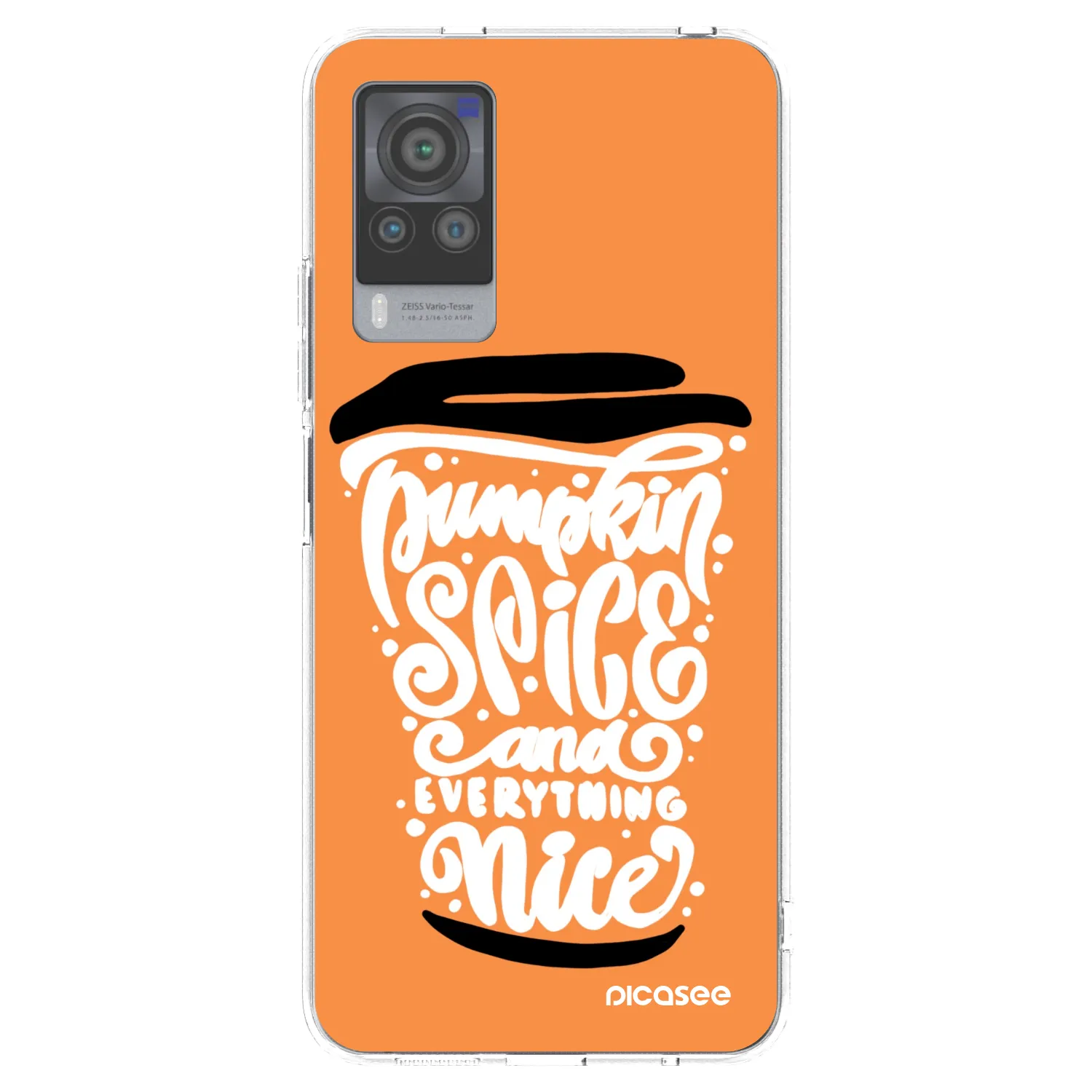 Picasee silikonska prozirna maskica za Vivo X60 Pro 5G - Pumpkin coffee
