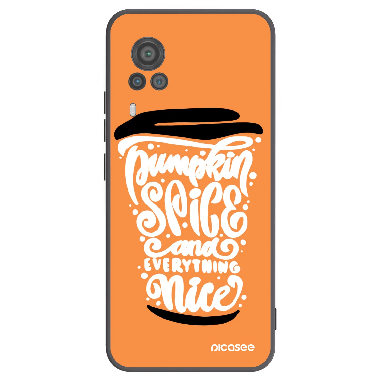 Picasee crna silikonska maskica za Vivo X60 Pro 5G - Pumpkin coffee