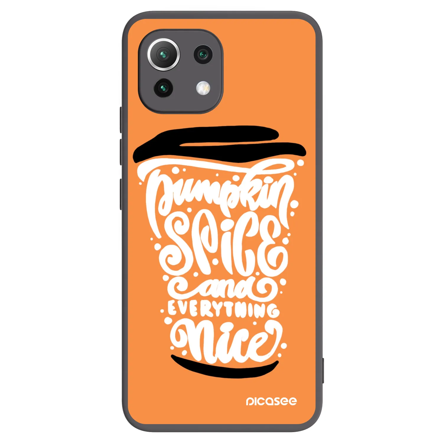 Picasee crna silikonska maskica za Xiaomi 11 Lite 5G NE - Pumpkin coffee
