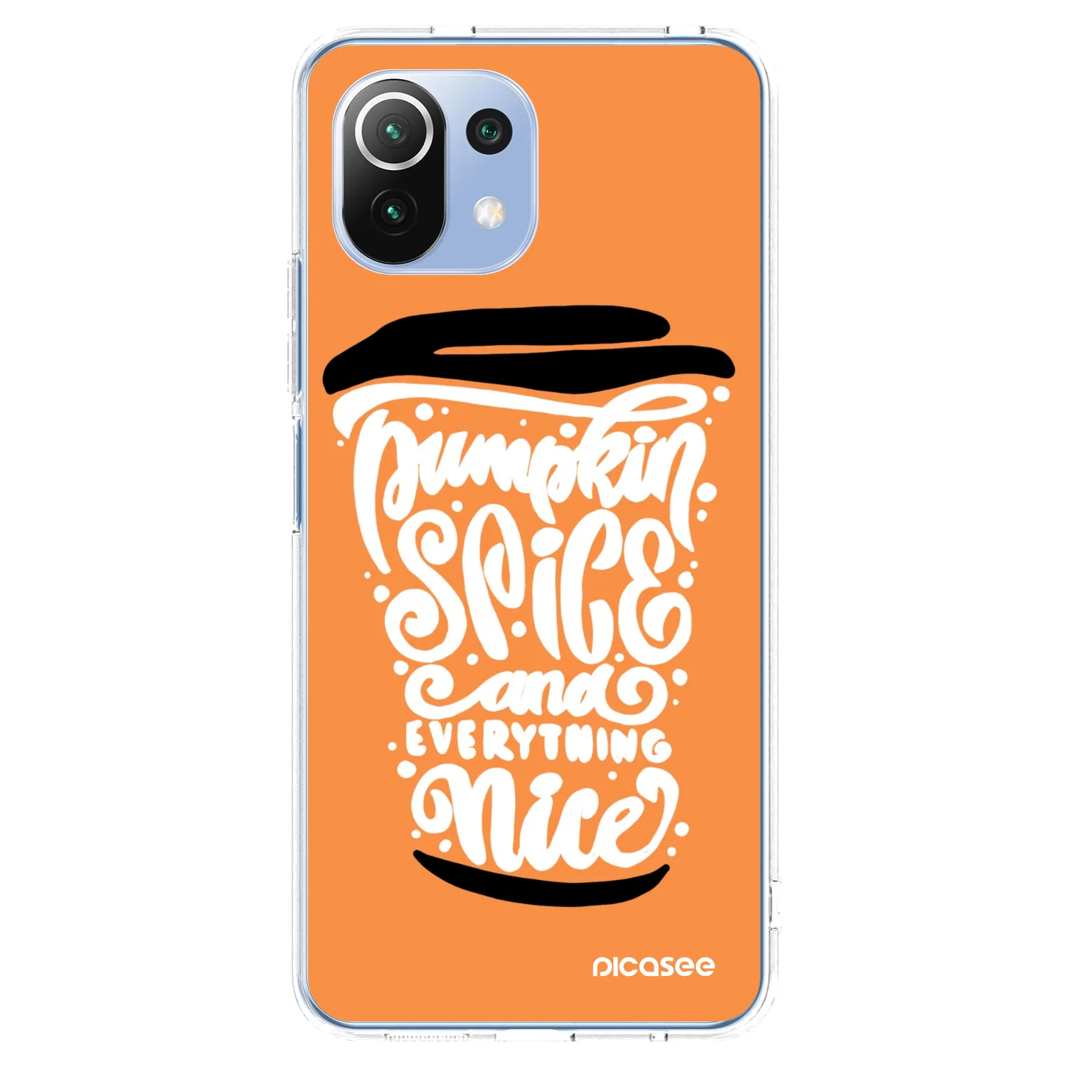 Picasee silikonska prozirna maskica za Xiaomi 11 Lite 5G NE - Pumpkin coffee