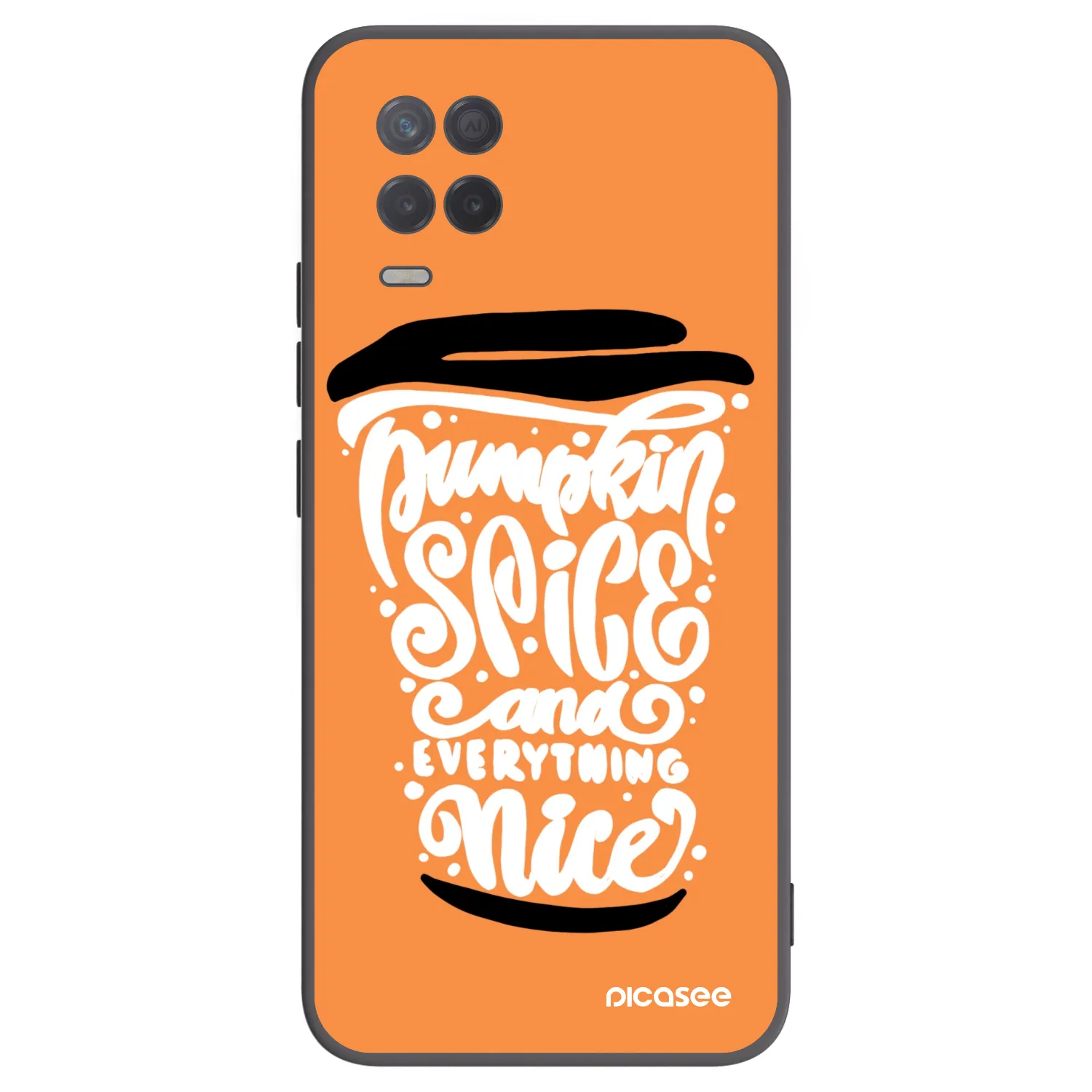 Picasee crna silikonska maskica za Realme 8 5G - Pumpkin coffee