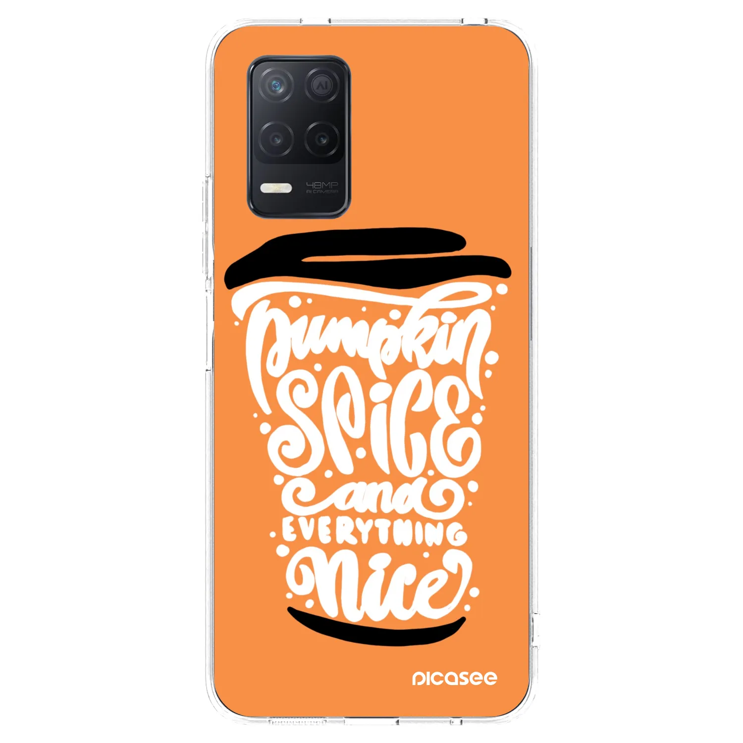 Picasee silikonska prozirna maskica za Realme 8 5G - Pumpkin coffee
