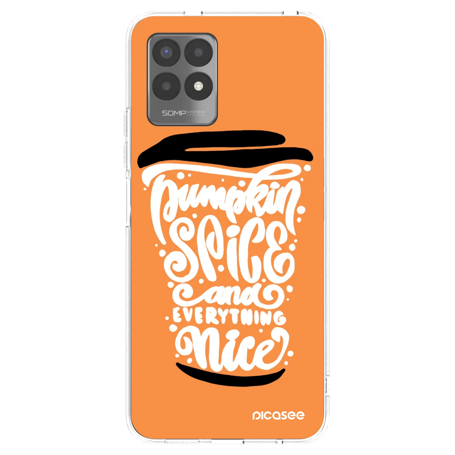 Picasee silikonska prozirna maskica za Realme 8i - Pumpkin coffee