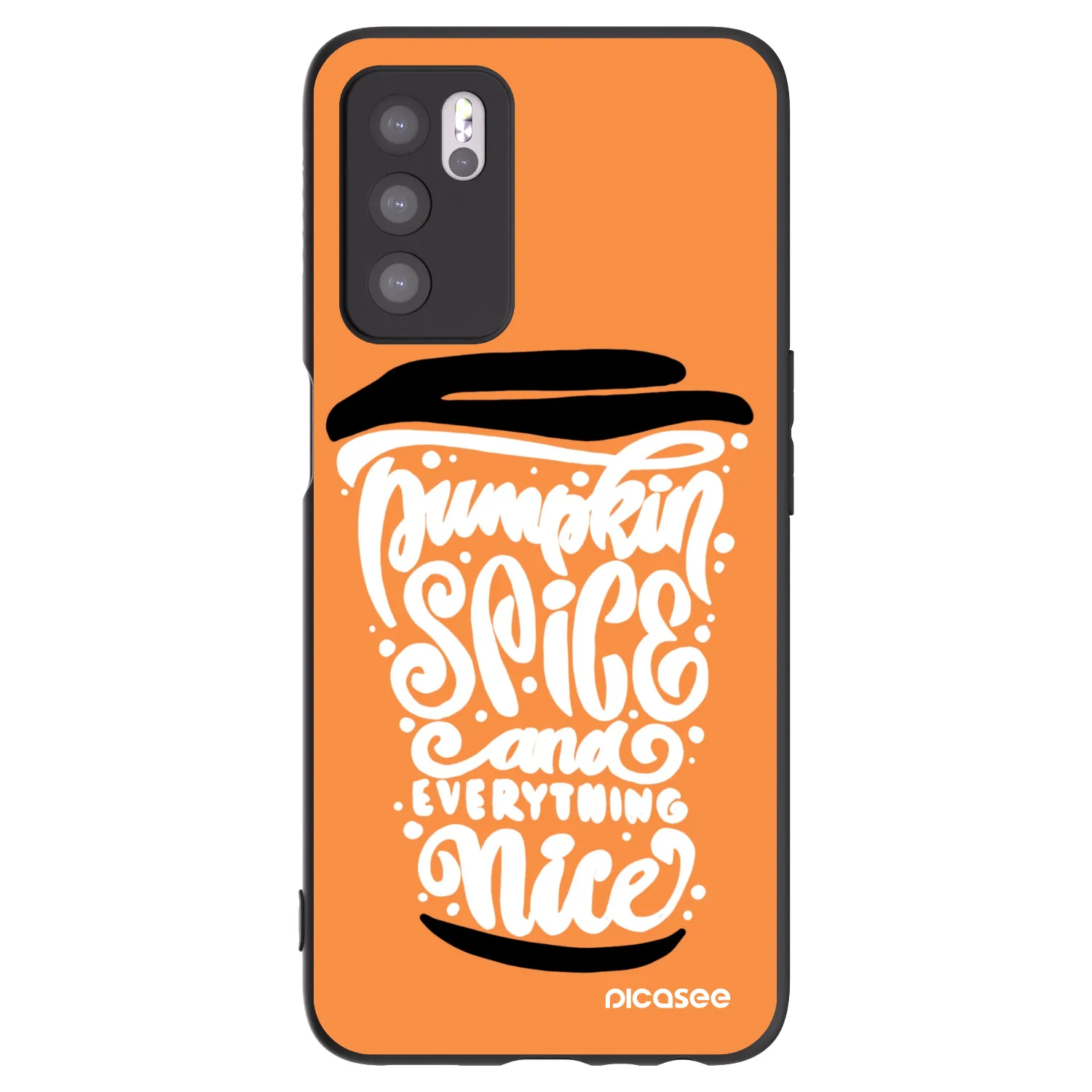 Picasee crna silikonska maskica za OPPO A16 - Pumpkin coffee