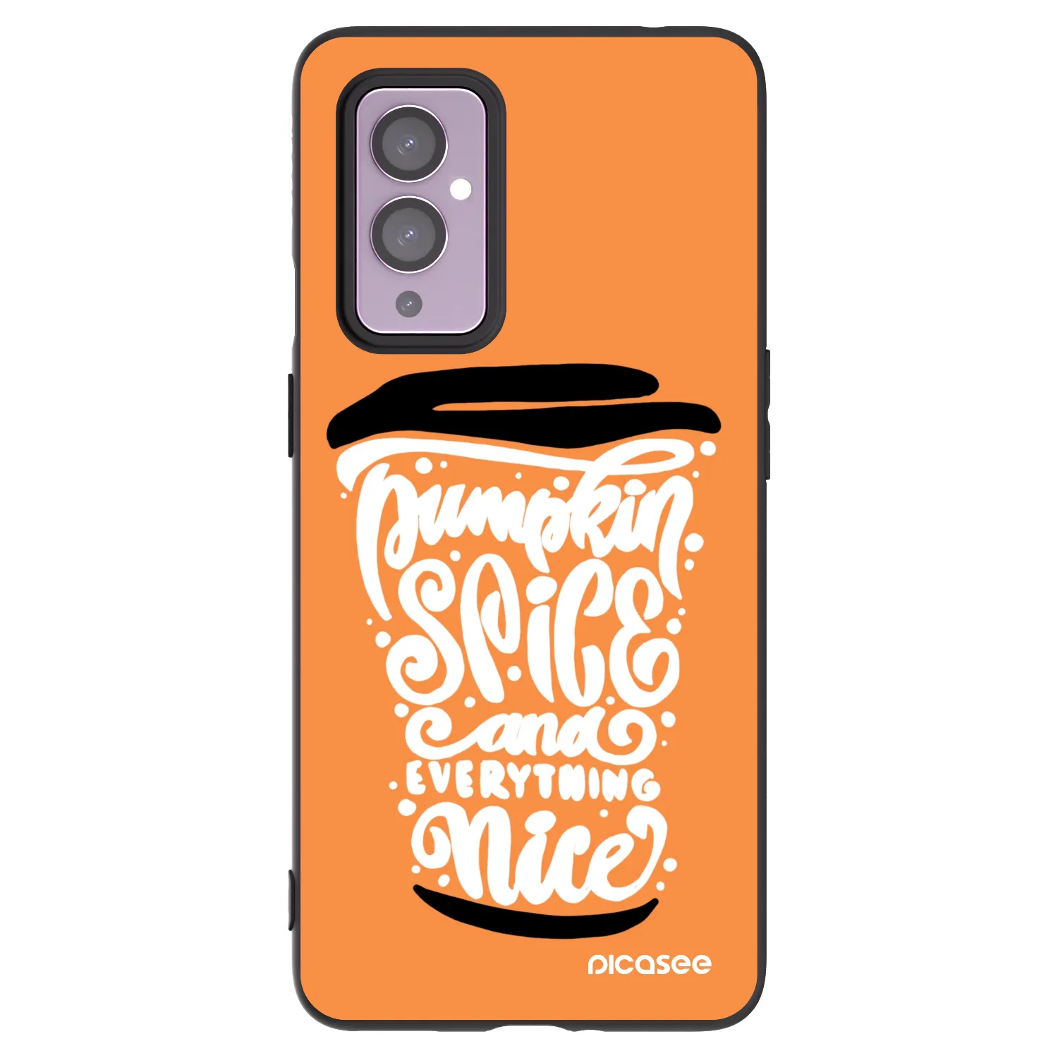Picasee crna silikonska maskica za OnePlus 9 - Pumpkin coffee