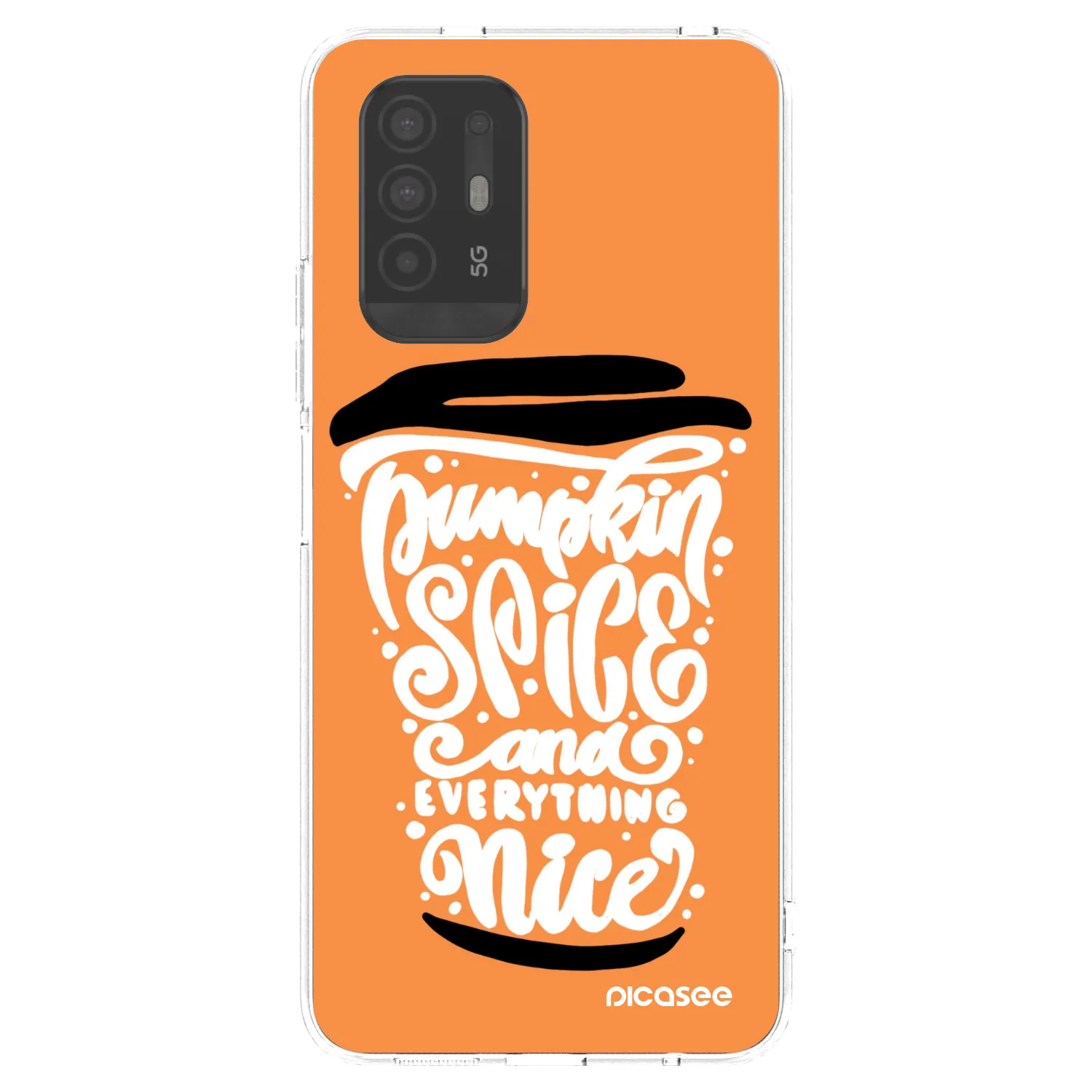 Picasee silikonska prozirna maskica za OPPO A94 5G - Pumpkin coffee