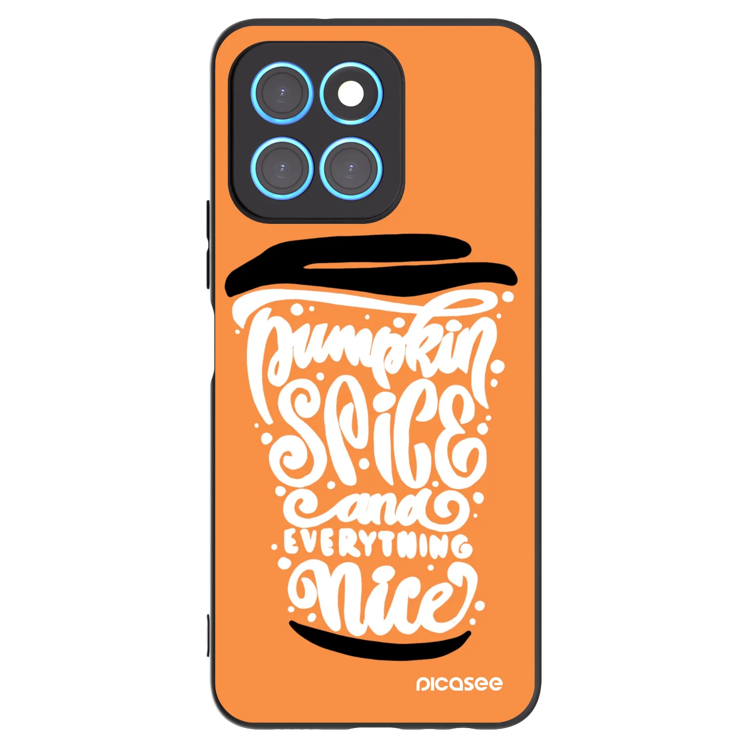 Picasee crna silikonska maskica za Honor X8 5G - Pumpkin coffee