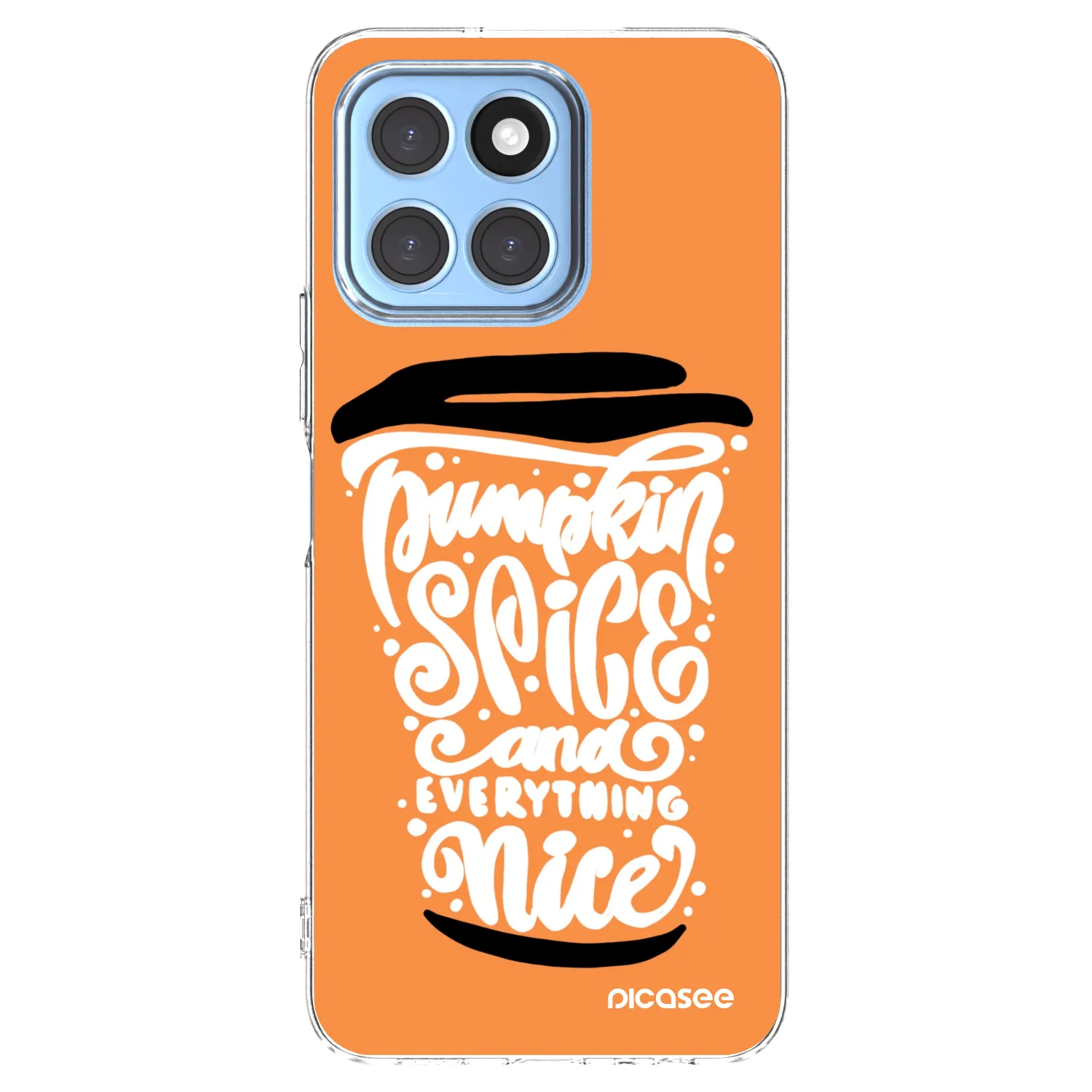 Picasee silikonska prozirna maskica za Honor X8 5G - Pumpkin coffee