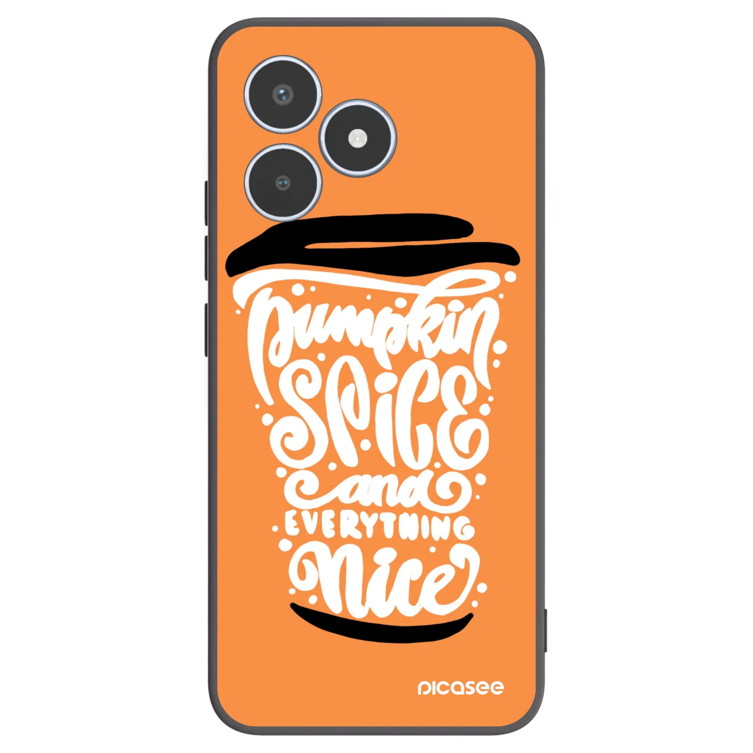 Picasee crna silikonska maskica za Realme C53 - Pumpkin coffee