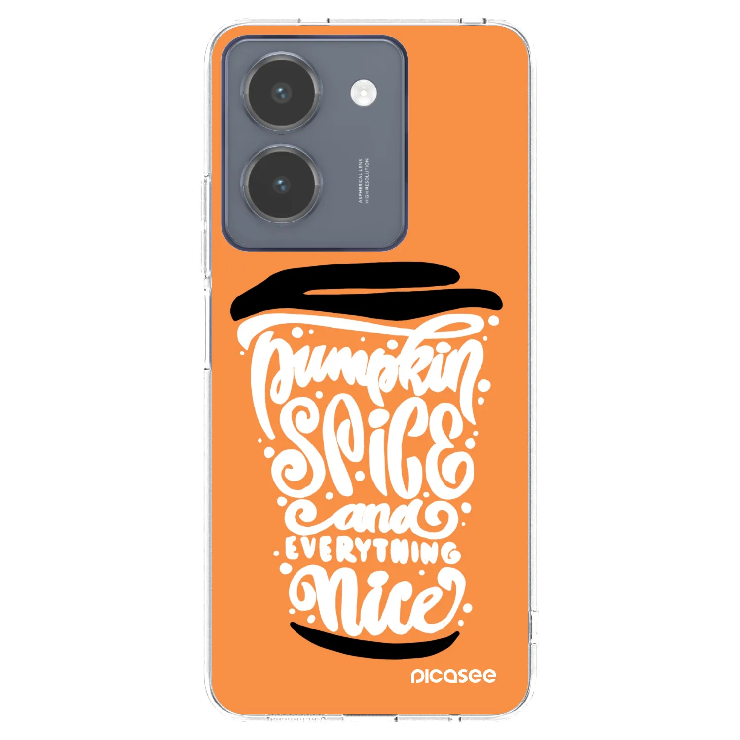 Picasee silikonska prozirna maskica za Vivo Y36 4G - Pumpkin coffee