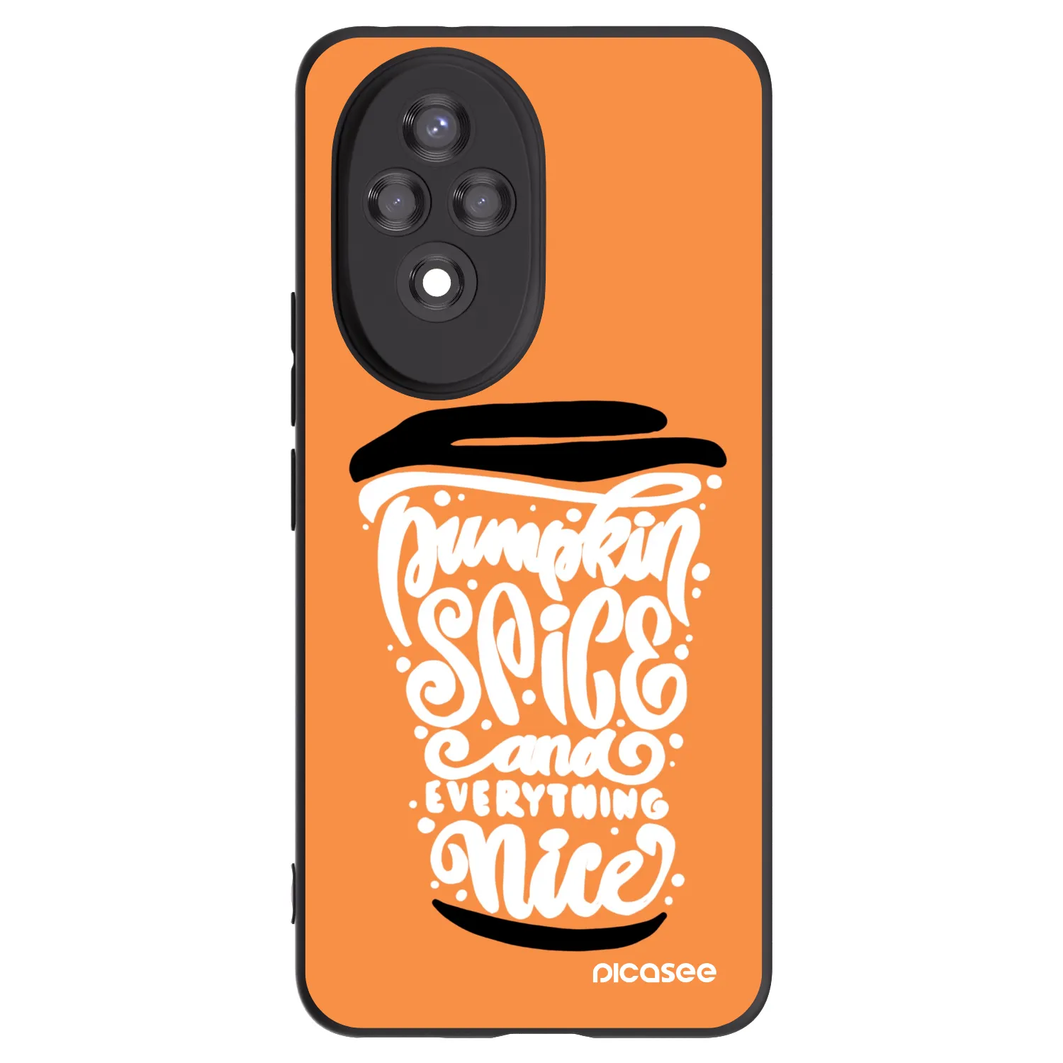 Picasee crna silikonska maskica za Honor 200 Pro 5G - Pumpkin coffee