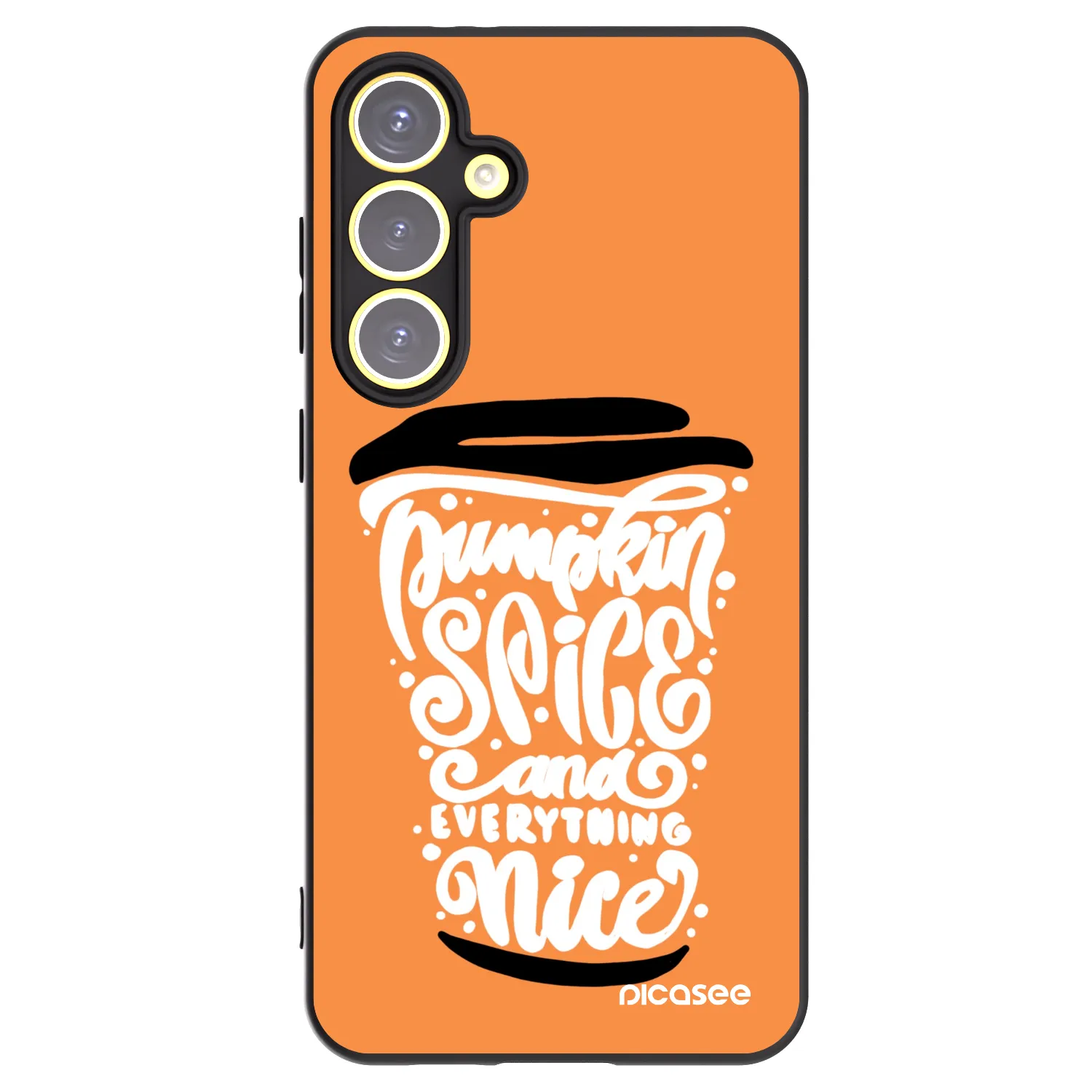 Picasee crna silikonska maskica za Samsung Galaxy S24 FE S721B - Pumpkin coffee