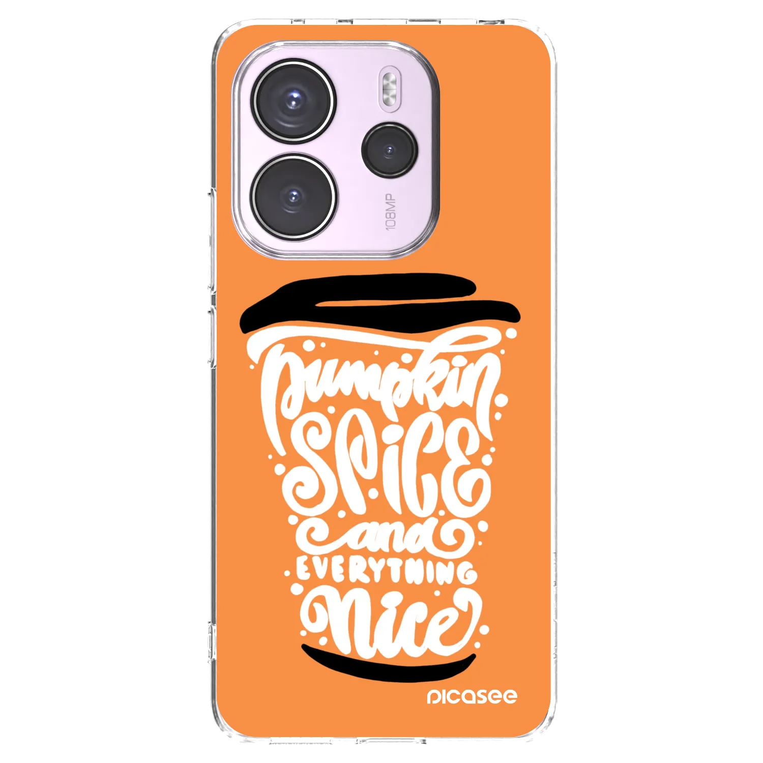 Picasee silikonska prozirna maskica za Xiaomi Redmi Note 14 4G - Pumpkin coffee