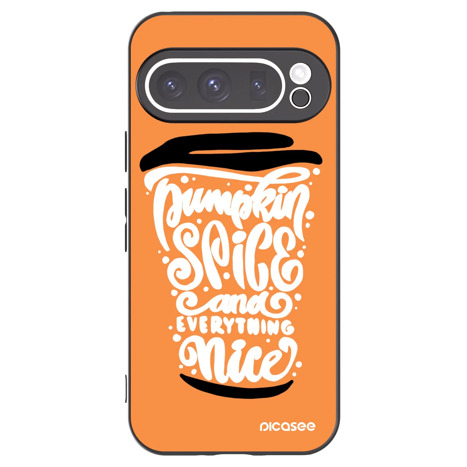 Picasee crna silikonska maskica za Google Pixel 9 Pro - Pumpkin coffee