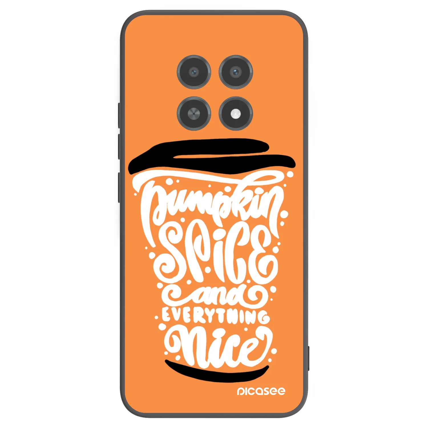 Picasee crna silikonska maskica za Realme 12X - Pumpkin coffee