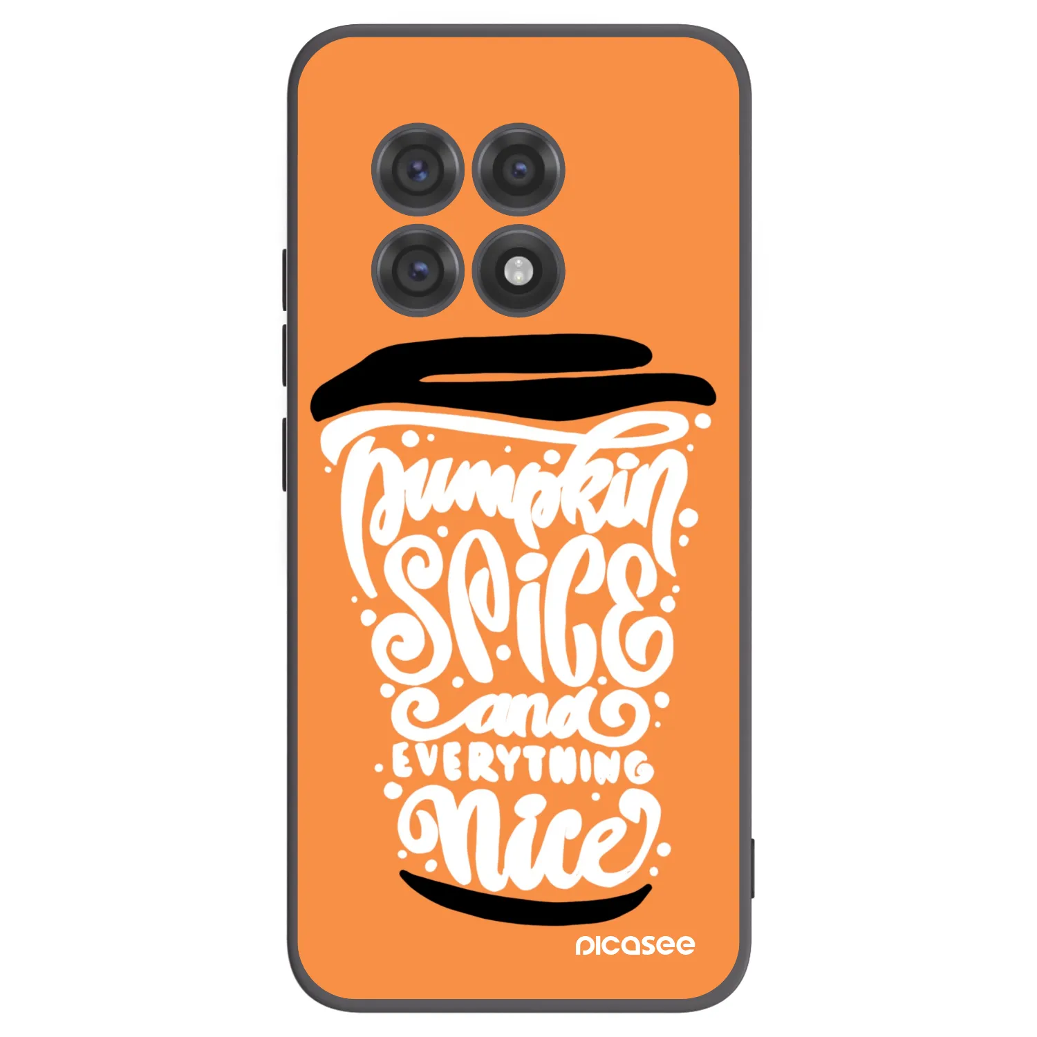 Picasee crna silikonska maskica za OnePlus 13R 5G - Pumpkin coffee
