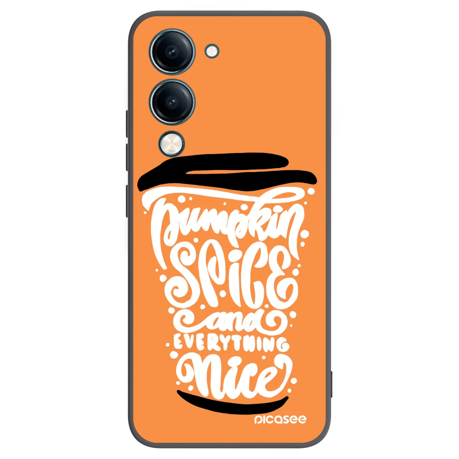 Picasee crna silikonska maskica za Vivo Y29s 5G - Pumpkin coffee