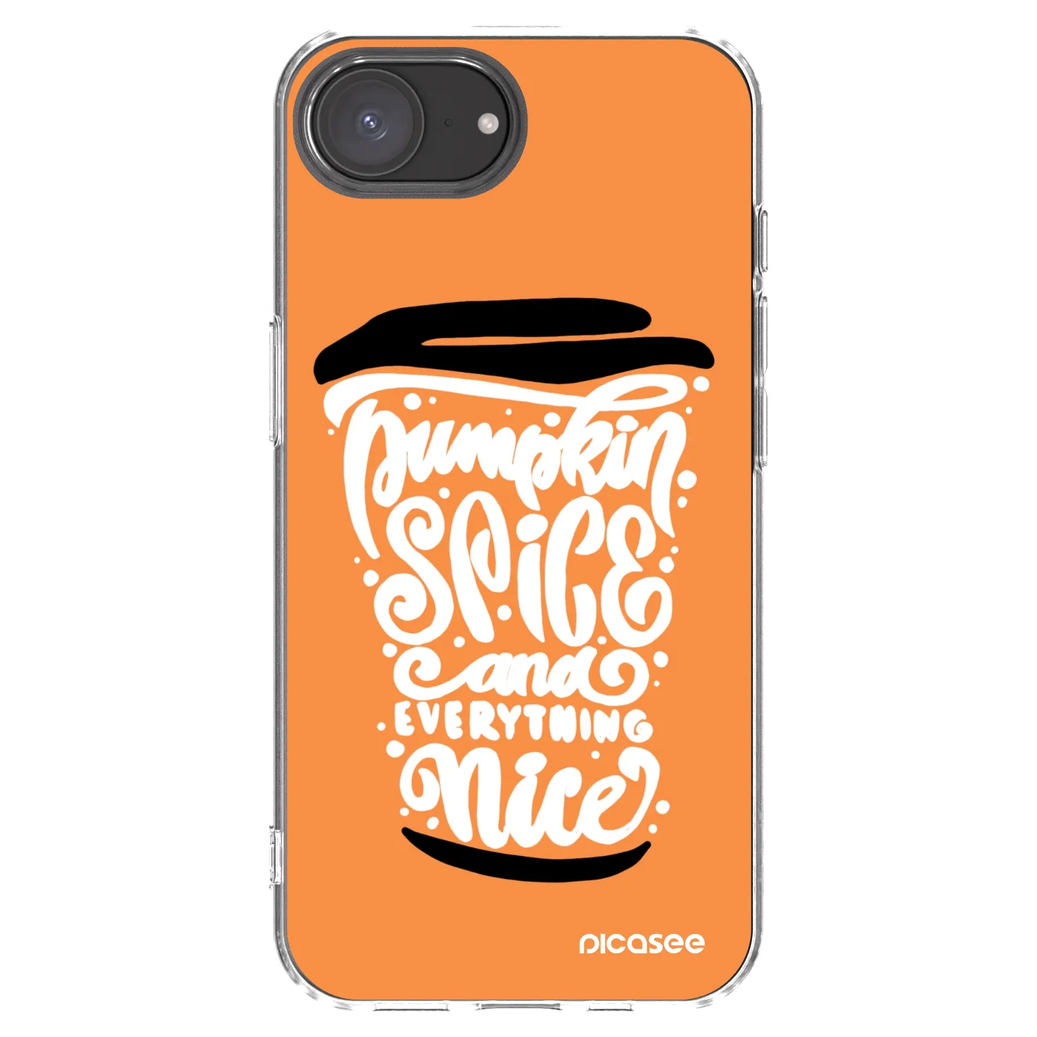 Picasee silikonska prozirna maskica za Apple iPhone 17e - Pumpkin coffee
