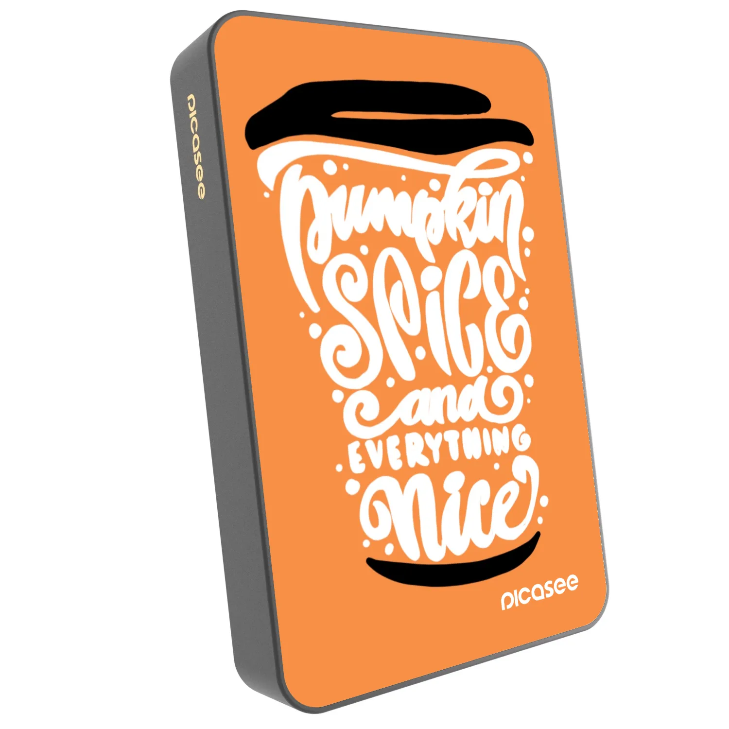 Picasee Prijenosni punjač s MagSafe 10 000 mAh Sivo - Pumpkin coffee