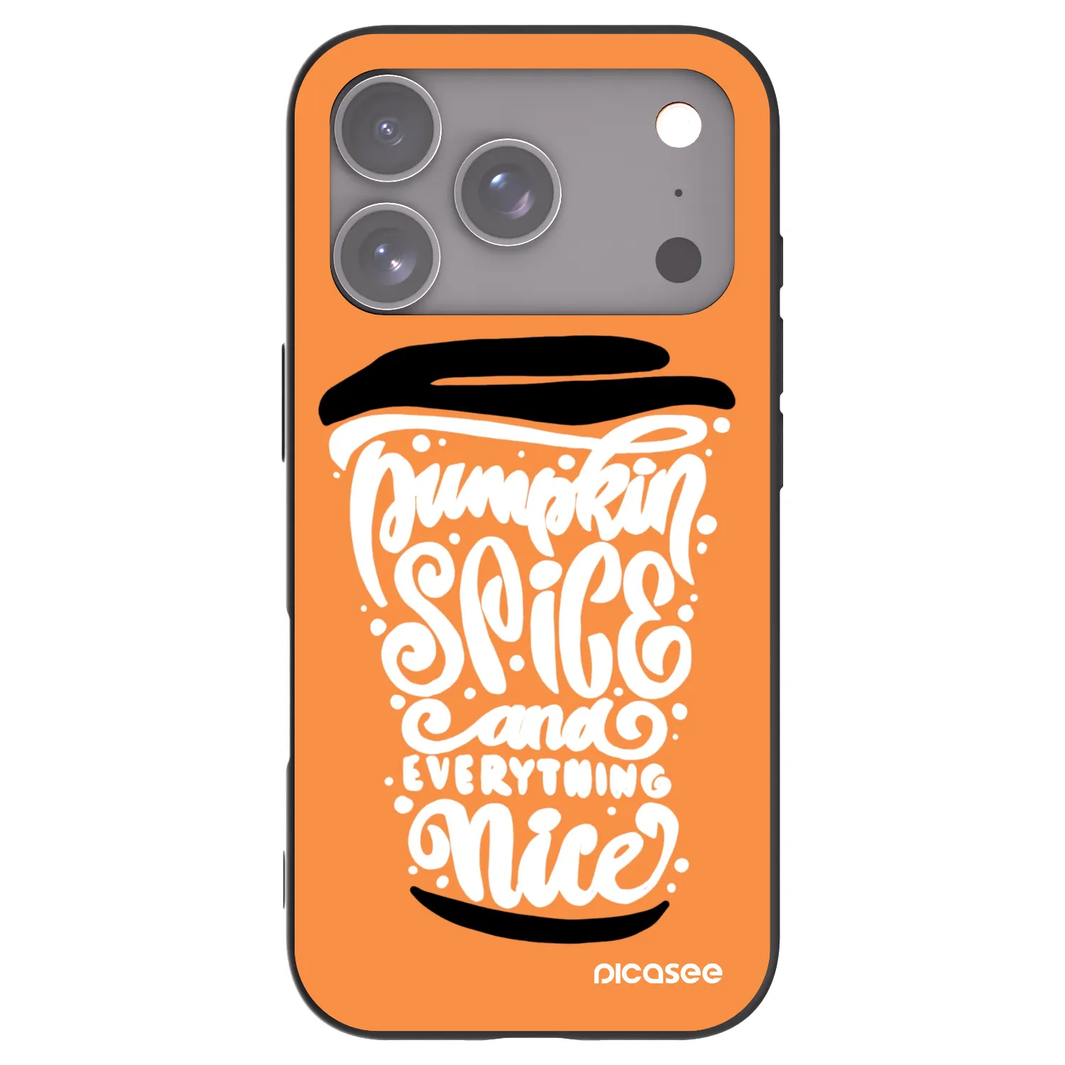 Picasee crna silikonska maskica za Apple iPhone 18 Pro - Pumpkin coffee