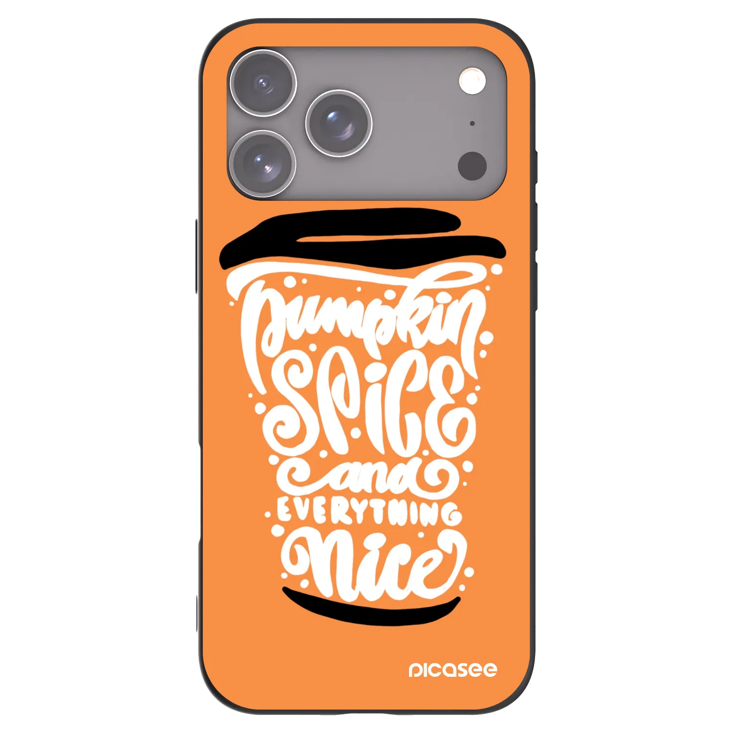 Picasee crna silikonska maskica za Apple iPhone 18 Pro Max - Pumpkin coffee