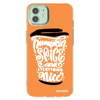 Picasee silikonska prozirna maskica za Apple iPhone 12 - Pumpkin coffee