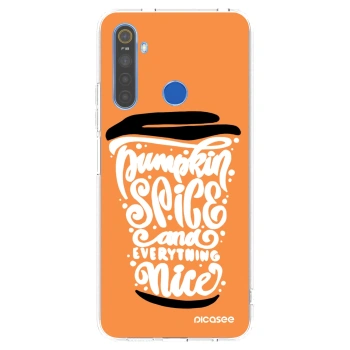 Picasee silikonska prozirna maskica za Realme 5 - Pumpkin coffee