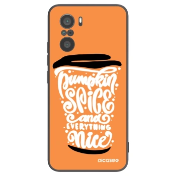 Picasee crna silikonska maskica za Xiaomi Poco F3 - Pumpkin coffee