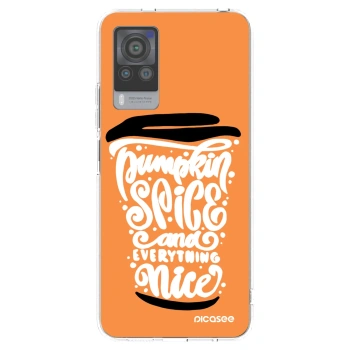 Picasee silikonska prozirna maskica za Vivo X60 Pro 5G - Pumpkin coffee