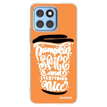 Picasee silikonska prozirna maskica za Honor X8 5G - Pumpkin coffee