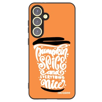 Picasee crna silikonska maskica za Samsung Galaxy S24 FE S721B - Pumpkin coffee