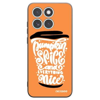 Picasee crna silikonska maskica za Motorola Edge 70 Fusion - Pumpkin coffee