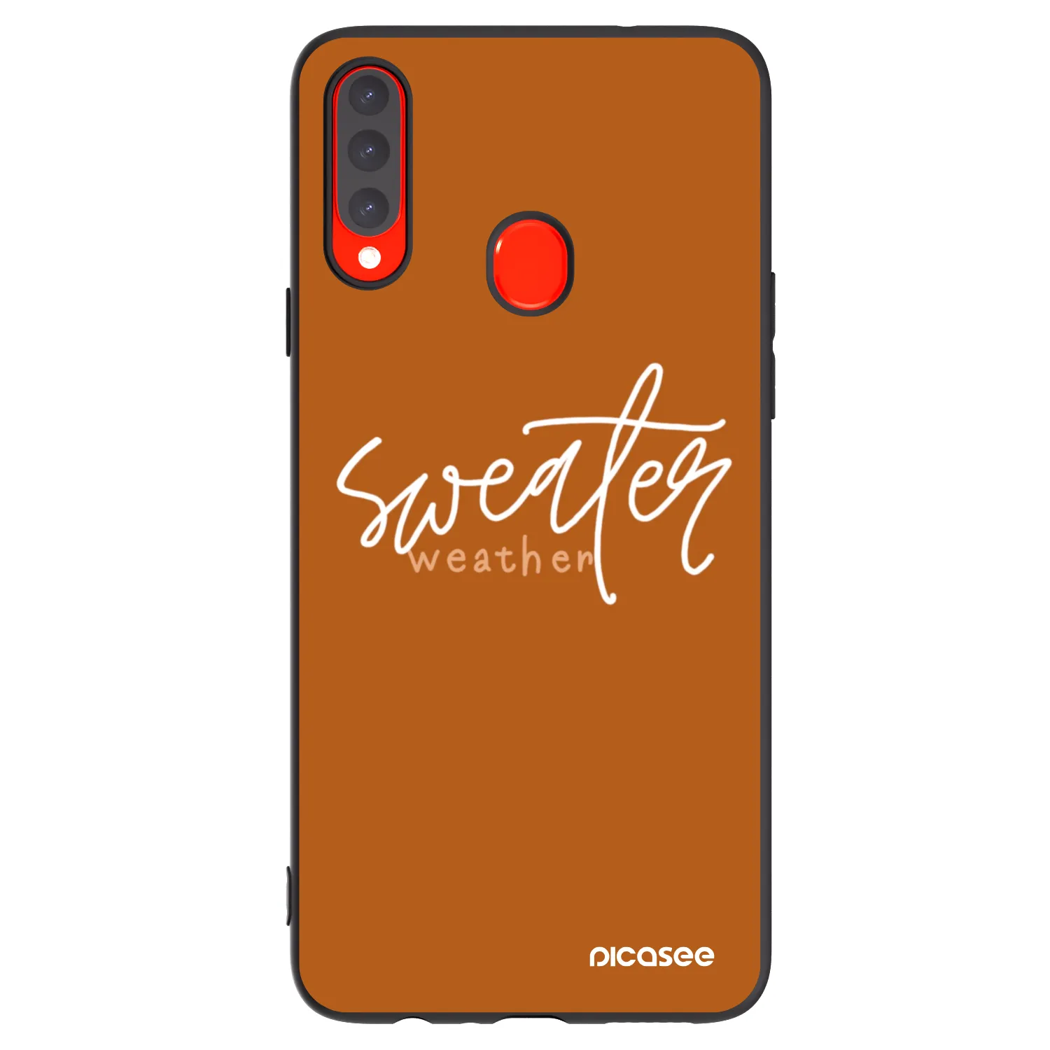 Picasee crna silikonska maskica za Samsung Galaxy A20s - Sweater weather