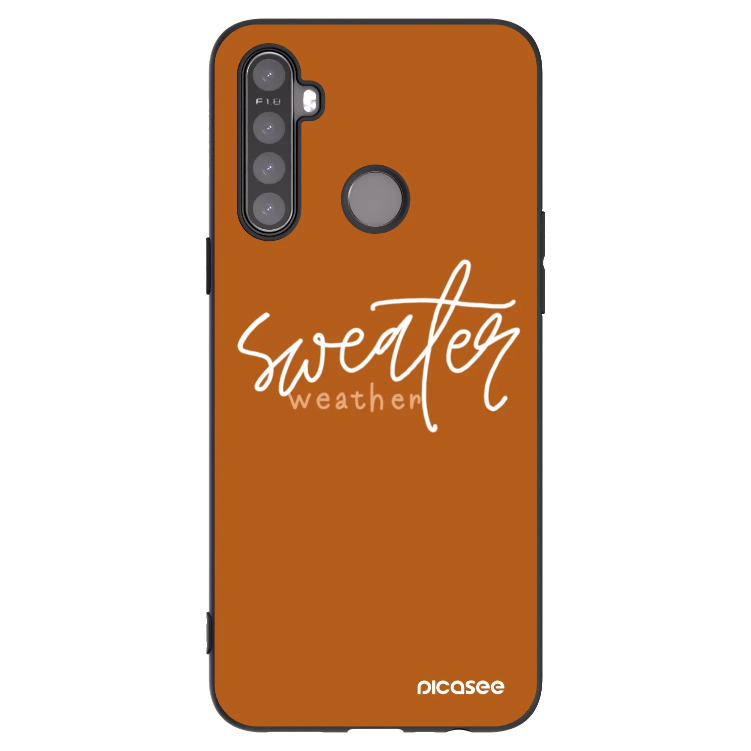 Picasee crna silikonska maskica za Realme 5 - Sweater weather
