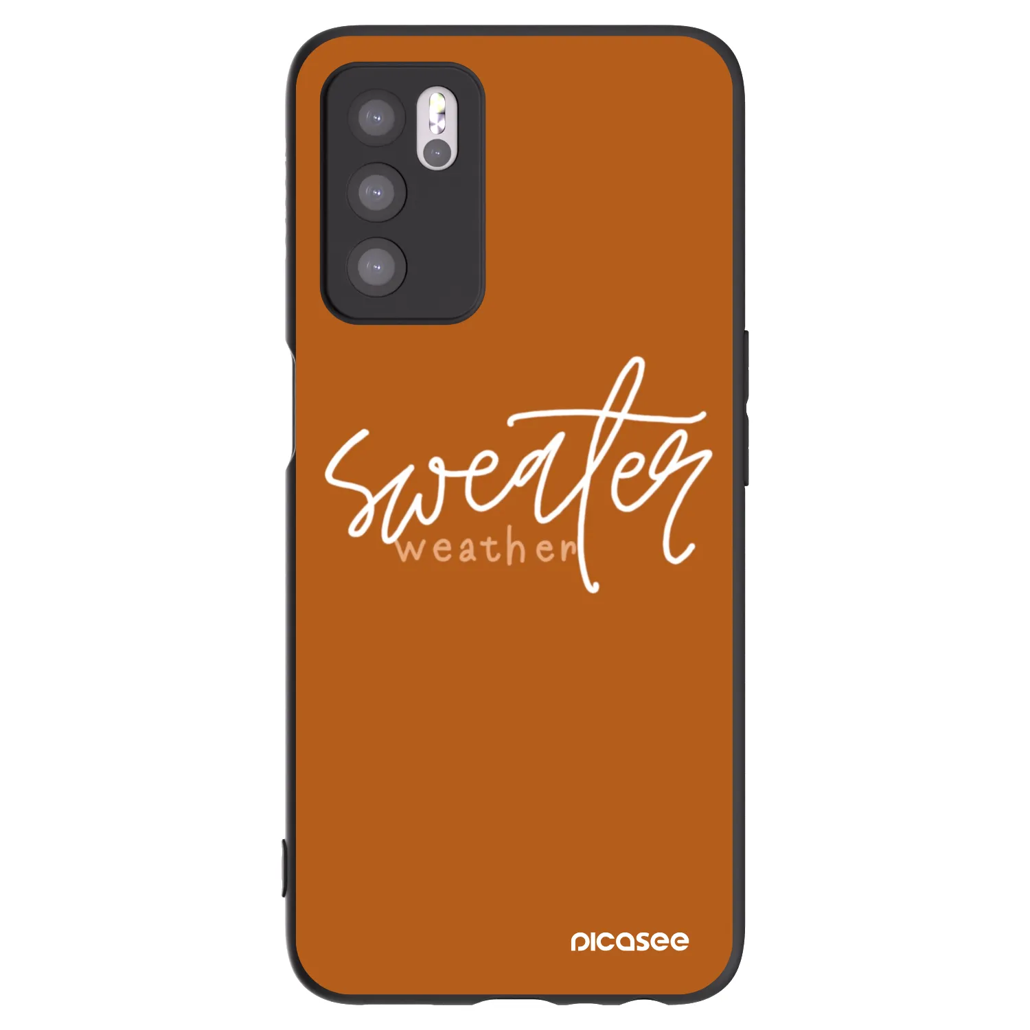 Picasee crna silikonska maskica za OPPO A16s - Sweater weather