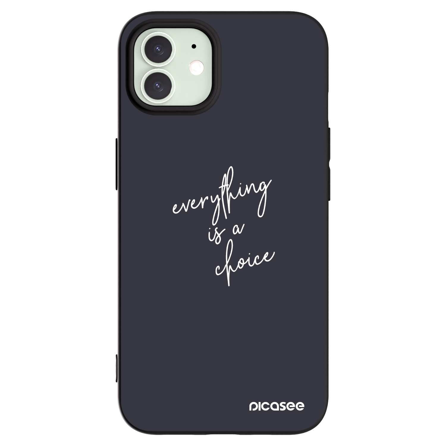 Picasee crna silikonska maskica za Apple iPhone 12 - Everything is a choice