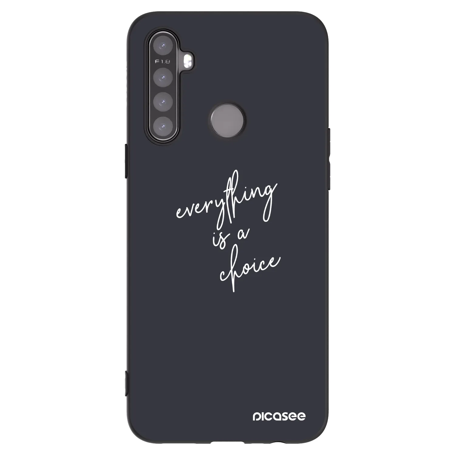 Picasee crna silikonska maskica za Realme 5 - Everything is a choice