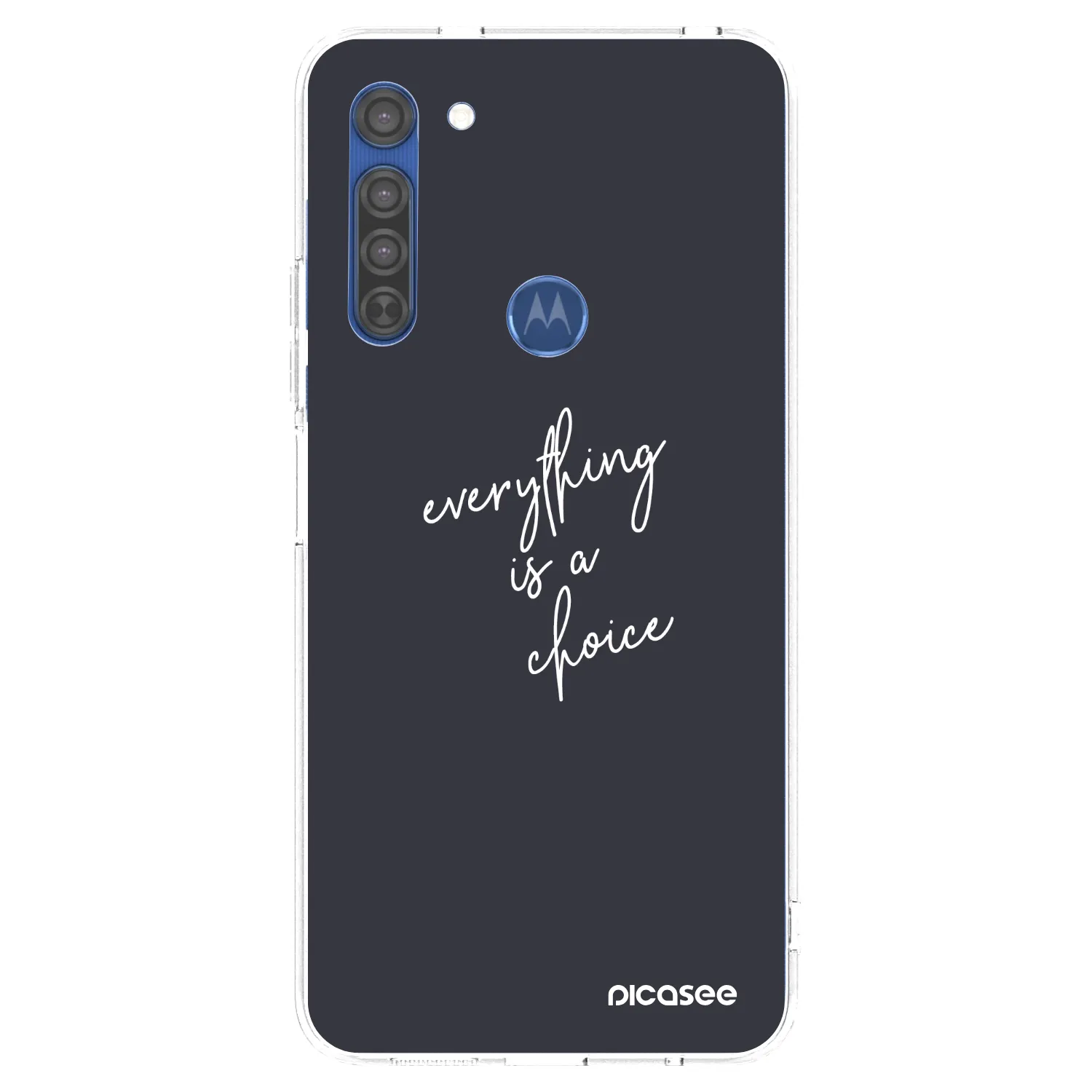 Picasee silikonska prozirna maskica za Motorola Moto G8 - Everything is a choice